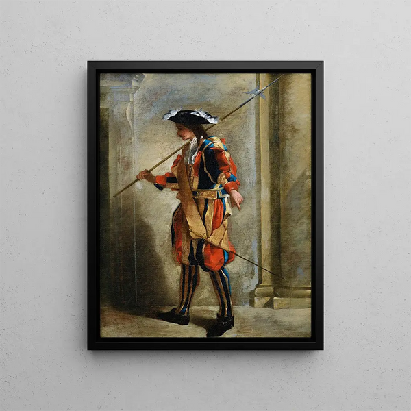 a Swiss Guard - Jean Barbault — framed artwork on a wall