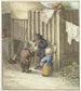 Three children playing with a pig's bladder - Jean Bernard — artwork view