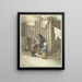 Three children playing with a pig's bladder - Jean Bernard — framed artwork on a wall
