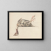 Bird with Feather Upside Down - Jean Bernard — framed artwork on a wall