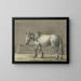a standing horse in a stable, viewed from the left - Jean Bernard — framed artwork on a wall