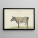 Cow standing with blanket to the left - Jean Bernard — framed artwork on a wall