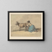 Woman handling a goat - Jean Bernard — framed artwork on a wall