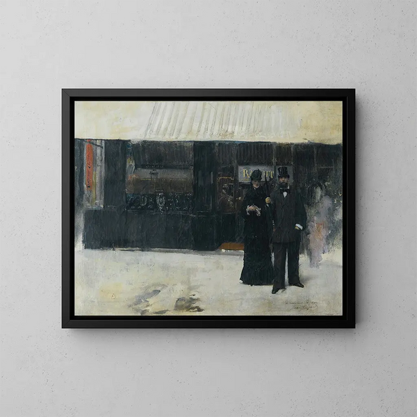 Couple devant une bijouterie - Jean Béraud — framed artwork on a wall