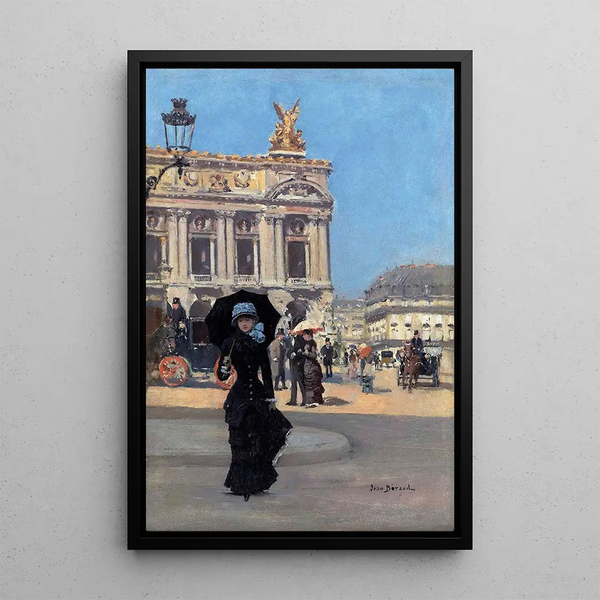 in front of the Opera - Jean Béraud — framed artwork on a wall