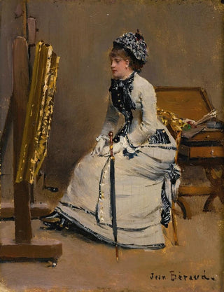 Jean Braud - Femme Assise Devant Un Tableau.webp