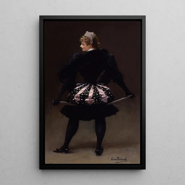 Arlequine - Jean Béraud — framed artwork on a wall