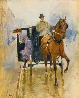 Jean Braud - Jeune Femme Descendant Dun Fiacre.webp