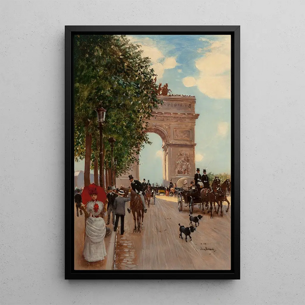L'Arc de Triomphe Champs-Élysées - Jean Béraud — framed artwork on a wall