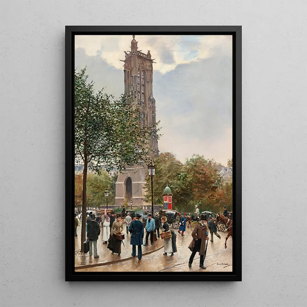 La Tour Saint-Jacques - Jean Béraud — framed artwork on a wall