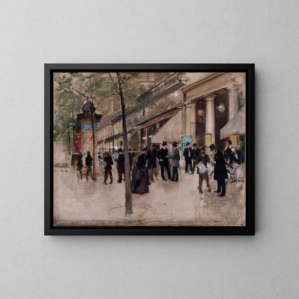Le boulevard Montmartre devant le théâtre des Variétés l'après-midi - Jean Béraud — framed artwork on a wall