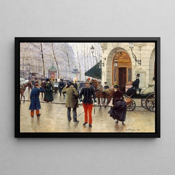 The Vaudeville Theater - Jean Béraud — framed artwork on a wall