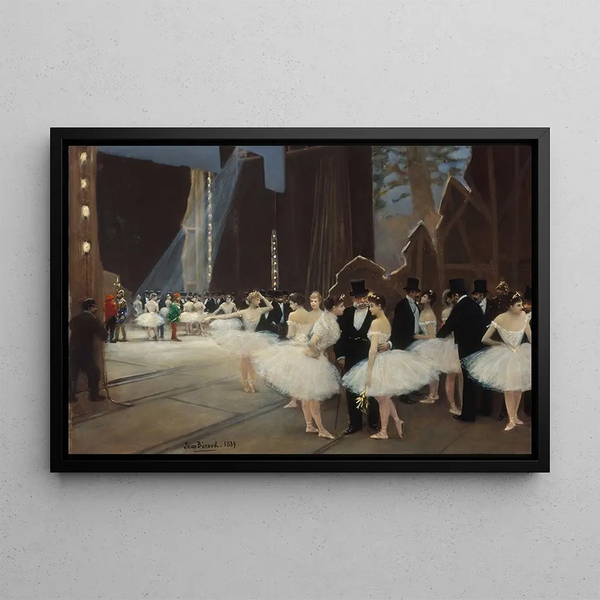 Les coulisses de l'Opéra de Paris - Jean Béraud — framed artwork on a wall