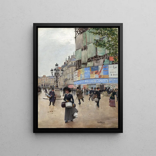 Paris rue du Havre - Jean Béraud — framed artwork on a wall