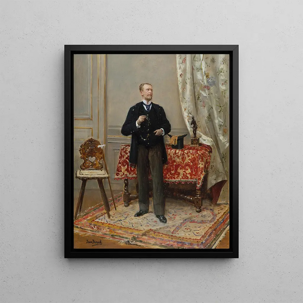 Portrait of Edmond Taigny 1828-1906 historian and collector - Jean Béraud — framed artwork on a wall
