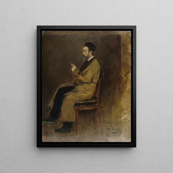 Portrait painting of Jean-Jacques Weiss 1827-1891 editor at the Journal des débats - Jean Béraud — framed artwork on a wall