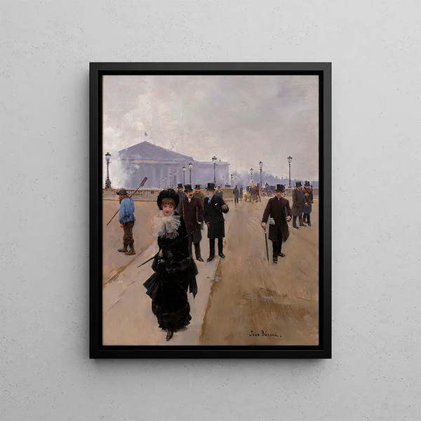Scene of Concorde Square - Jean Béraud — framed artwork on a wall