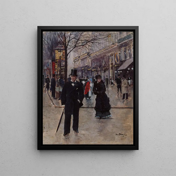 On the boulevard - Jean Béraud — framed artwork on a wall