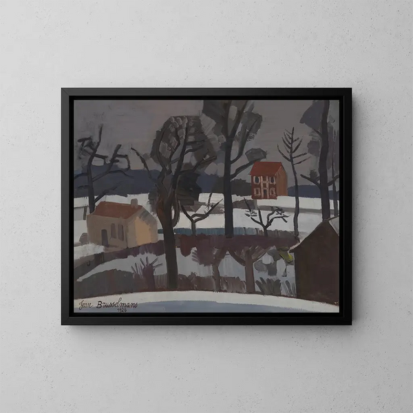 Winter Landscape Painting - Jean Brusselmans — framed artwork on a wall