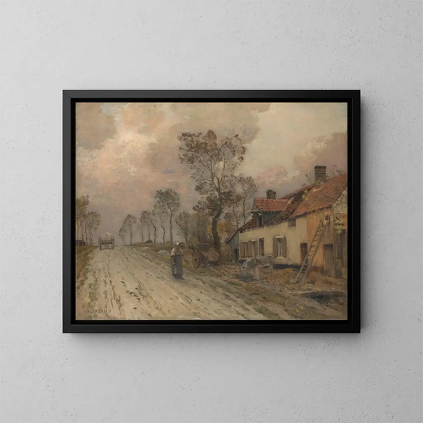 La Route Nationale à Samer - Jean-Charles Cazin — framed artwork on a wall