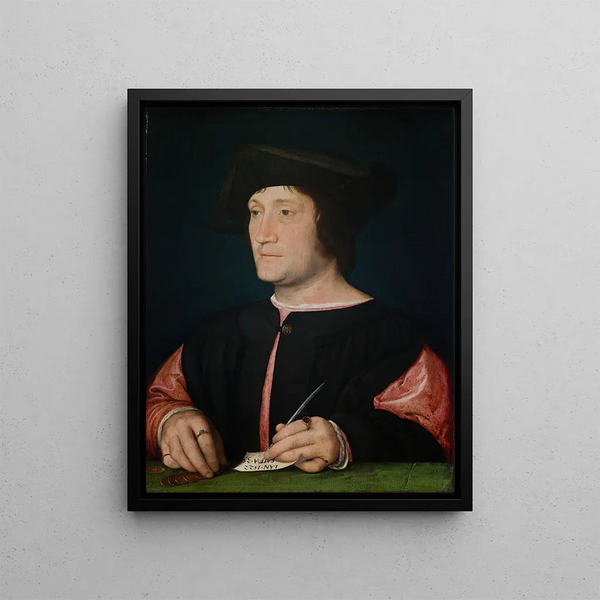 Portrait of a Banker - Jean Clouet — framed artwork on a wall