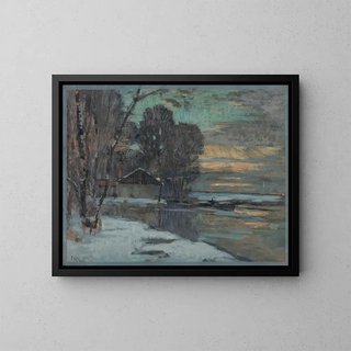 Canal de l'Ourcq en hiver - Jean Constant Pape — framed artwork on a wall