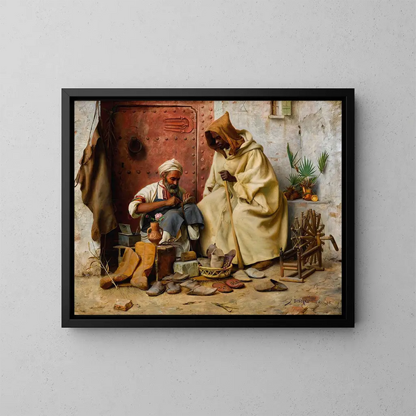 The Shoemaker - Jean Discart — framed artwork on a wall