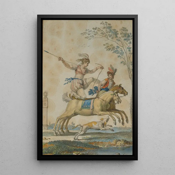 Horse Acrobatics Painting - Jean Démosthène Dugourc — framed artwork on a wall