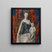 Virgin and Child painting surrounded by angels - Jean Fouquet — framed artwork on a wall
