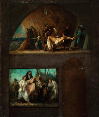 Jean Francois Gigoux - Fuite en Egypte et mise au tombeau.webp