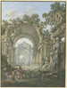 Ruins romaines à droite une fontaine avec staffage - Jean François Gout — artwork view