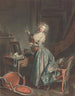 a woman playing guitar - Jean François Janinet — artwork view