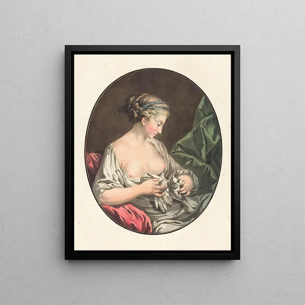 La Vénus aux colombes - Jean François Janinet — framed artwork on a wall
