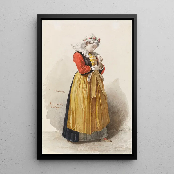 Breton Bride Painting - Jean François Portaels — framed artwork on a wall