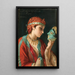 Portrait of a Young Girl with a Mask - Jean François Portaels — framed artwork on a wall