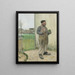 Bonhomme coming from painting his fence - Jean François Raffaëlli — framed artwork on a wall