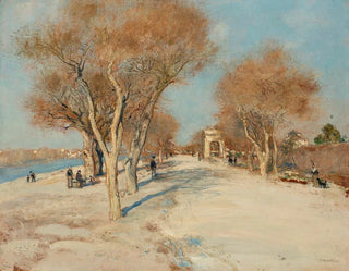Bord de Seine, la route ensoleillée - Jean François Raffaëlli — artwork view