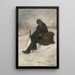 The railway worker in the snow - Jean François Raffaëlli — framed artwork on a wall