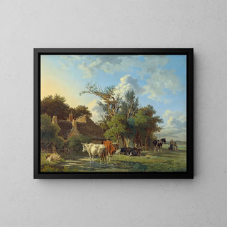 Landscape Painting - Jean François Valois — framed artwork on a wall