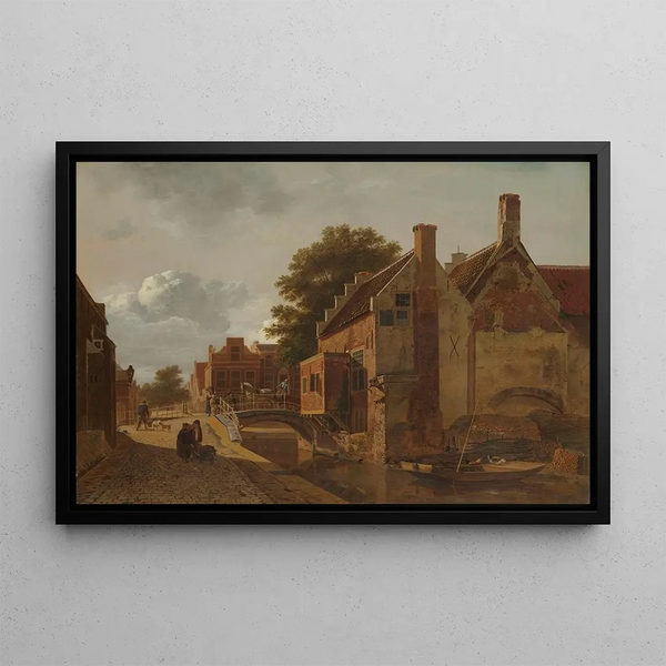 Le Kalvermarkt à La Haye - Jean François Valois — framed artwork on a wall