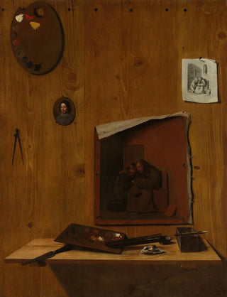 Jean Franois de Le Motte - Trompe loeil with Palettes and Miniature.webp