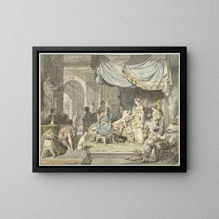 Antiochus tries to hide his love for his mother Stratonice - Jean Grandjean — framed artwork on a wall