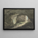 a painter walking with his drawing board in a cave closed by a massive door - Jean Grandjean — framed artwork on a wall