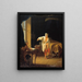 Voltaire at his awakening in Ferney, dictating to his secretary Collini - Jean Huber — framed artwork on a wall
