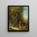 Two hares in a landscape - Jean Jacques Spoede — framed artwork on a wall