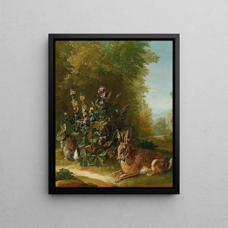Jean Jacques Spoede - Two hares in a landscape.webp