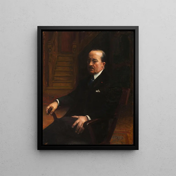 Portrait Painting of a Man - Jean Joseph Weerts — framed artwork on a wall