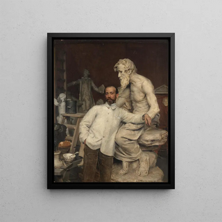 Jean Joseph Weerts - Portrait of Monsieur Dominique JeanBaptiste Hugues in his studio.webp