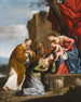 Adoration of the Child Jesus with three saints - Jean Le Clerc — artwork view