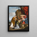 Adoration of the Child Jesus with three saints - Jean Le Clerc — framed artwork on a wall